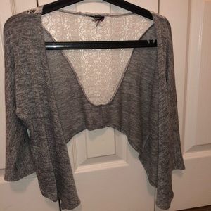 Gray crop cardigan